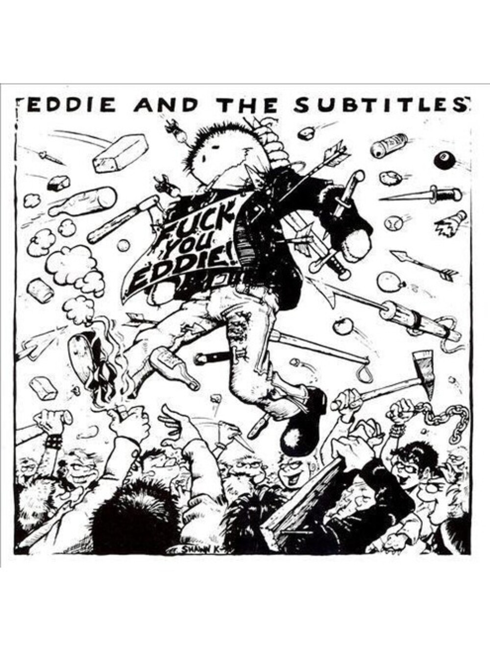 EDDIE AND THE SUBTITLES - F YOU EDDIE LP BLUE VINYL RECORD punk rock germs dils